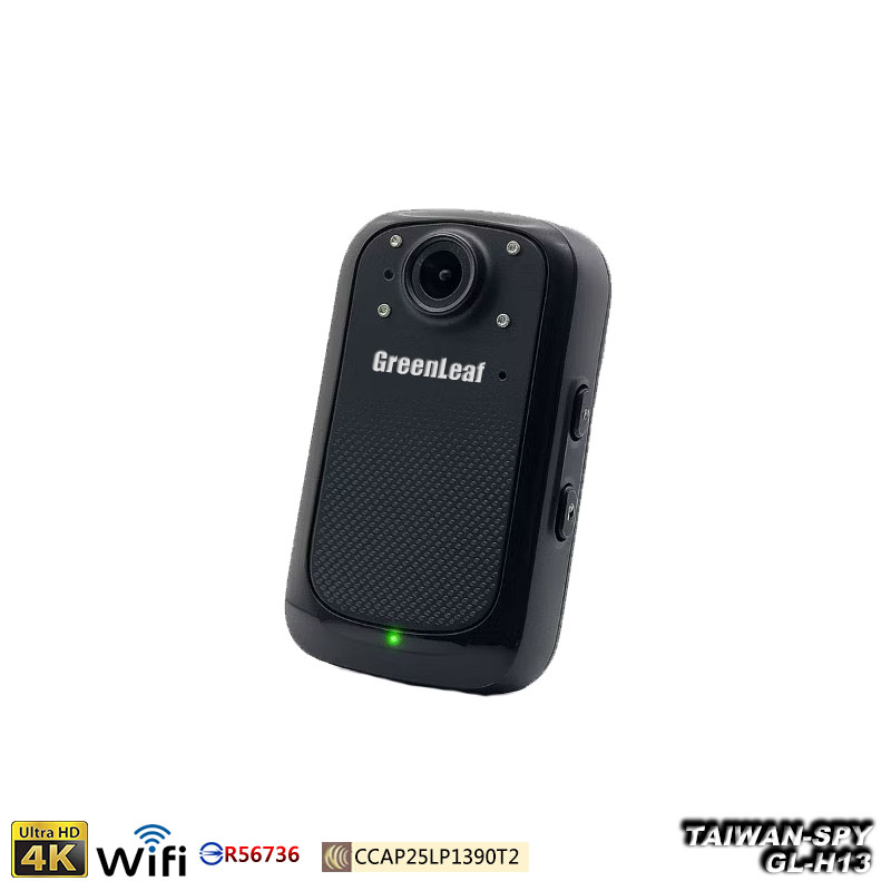 GL-H13 UHD4K 警用執法記錄器  WiFi/P2P 紅藍爆閃燈 預錄 EIS防抖 藍牙控制系統 IR夜視 拍拍啟動錄影